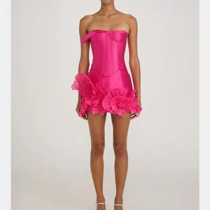 Vibrant Strapless Pink Dress